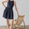 Eyelet High Neck Mini Dress - Image 6