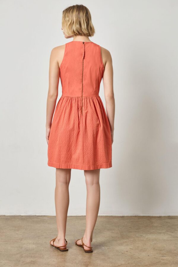Eyelet High Neck Mini Dress - Image 2