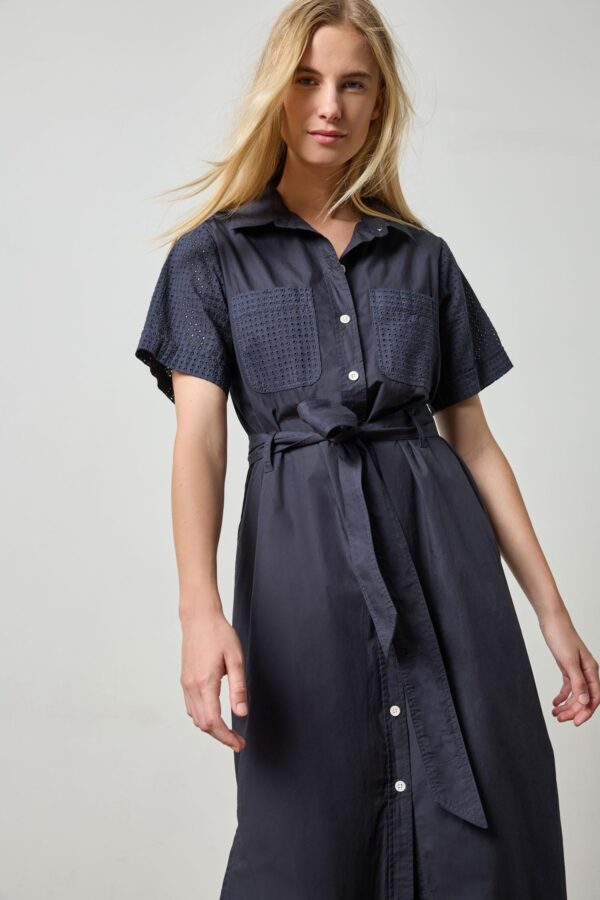 Eyelet Trim Maxi Shirt Dress - Image 3