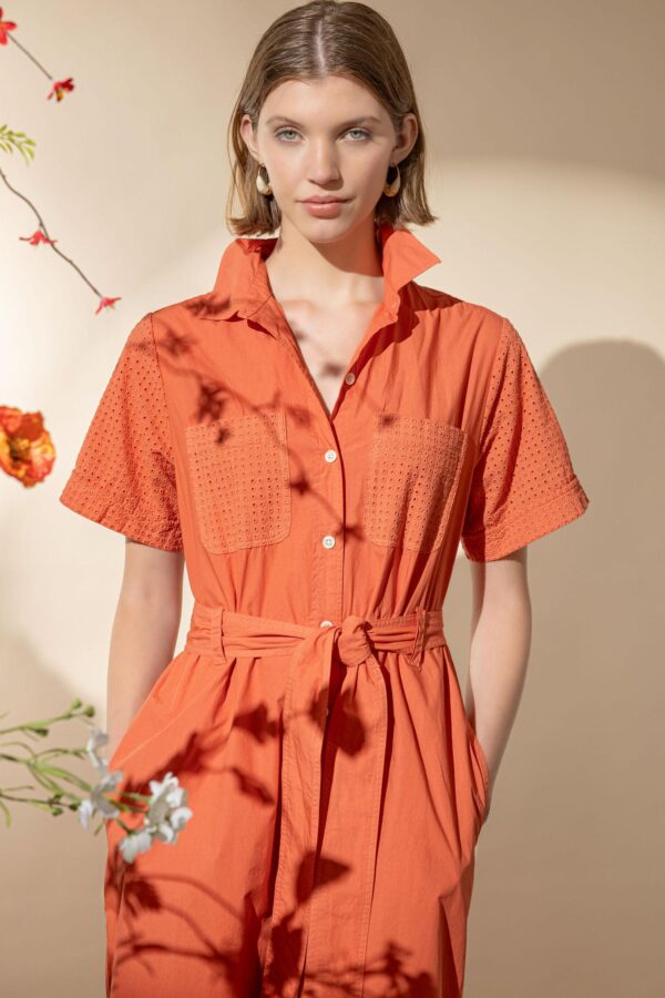 Eyelet Trim Maxi Shirt Dress - Image 8