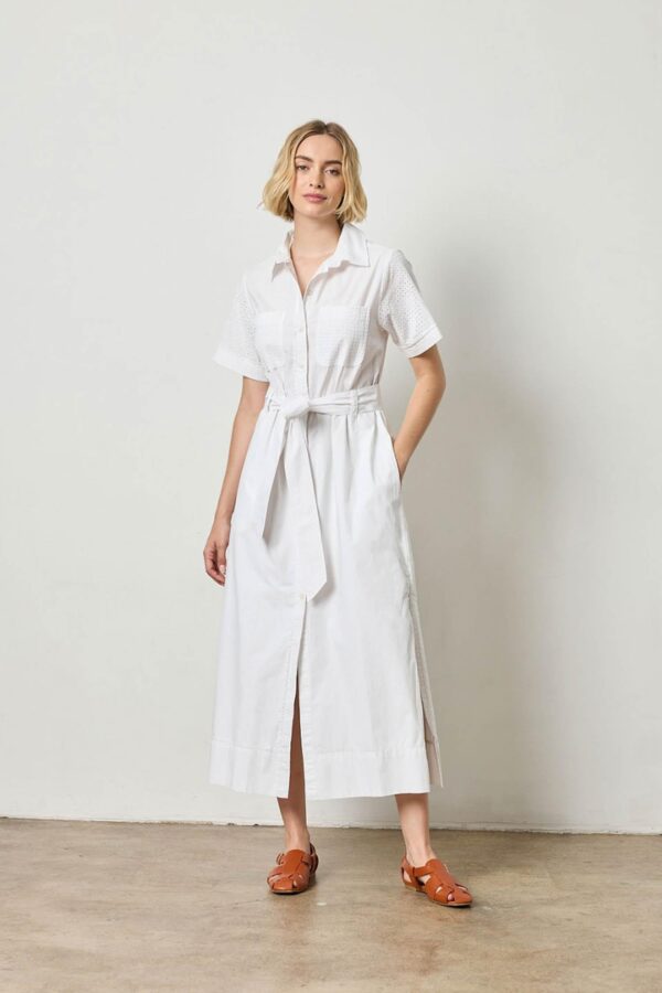 Eyelet Trim Maxi Shirt Dress - Image 4