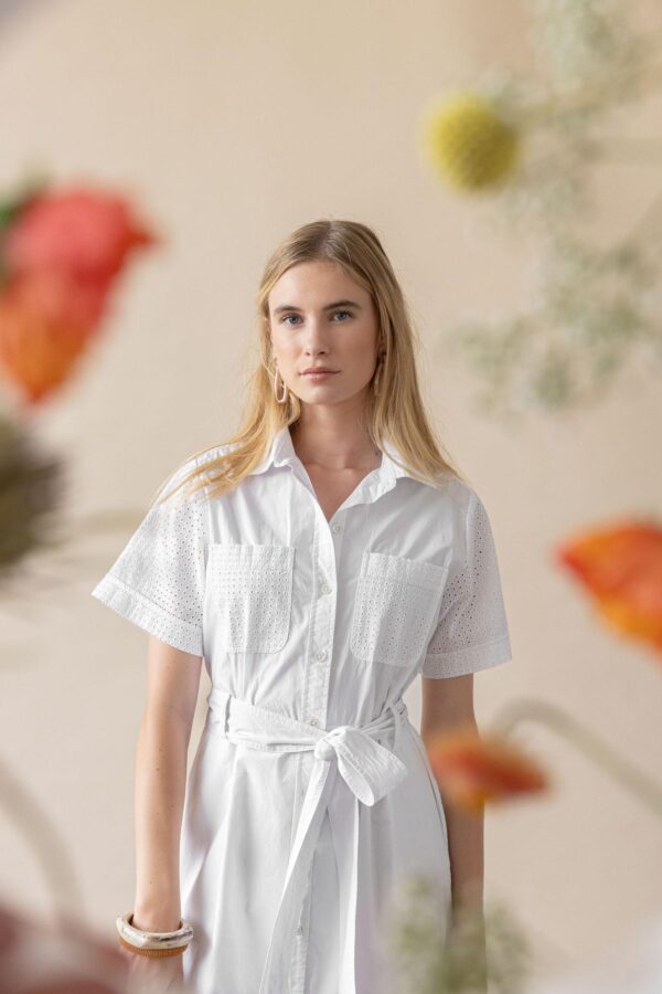 Eyelet Trim Maxi Shirt Dress - Image 6
