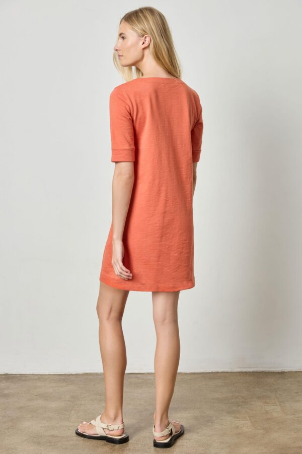 Elbow Sleeve Split Neck Dress - Image 8