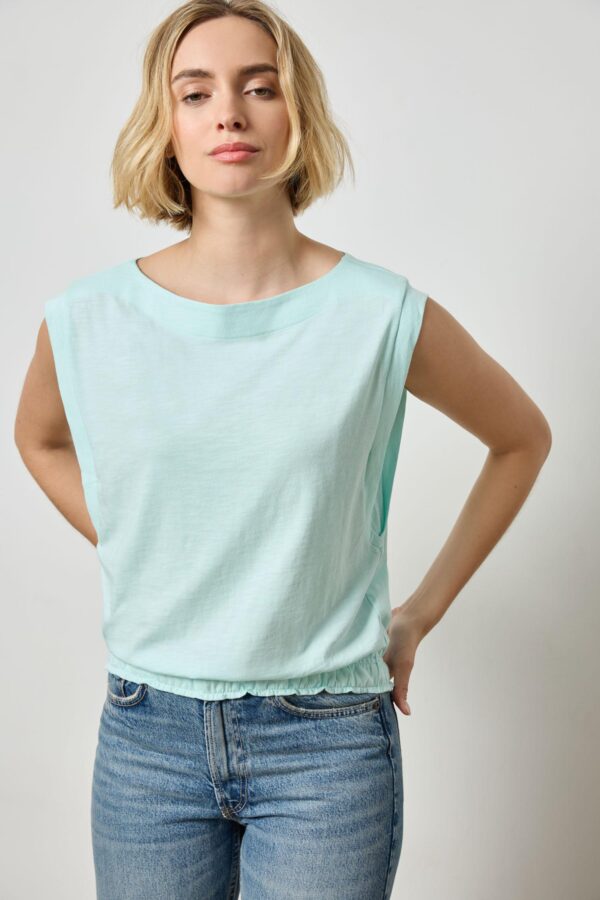 Elastic Hem Boatneck Top - Image 3