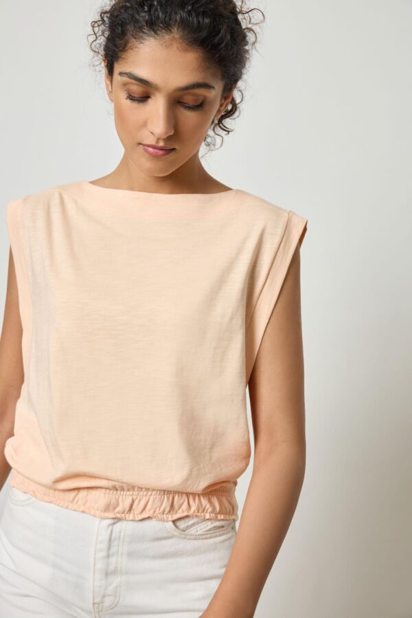 Elastic Hem Boatneck Top - Image 5