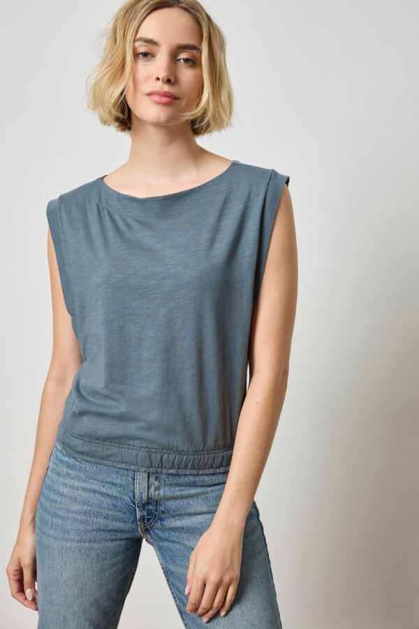 Elastic Hem Boatneck Top - Image 7