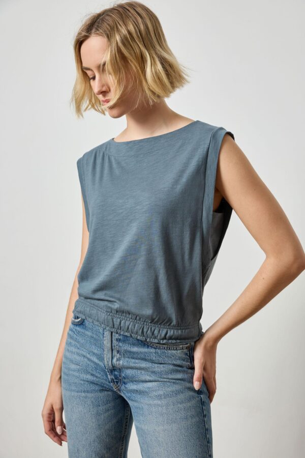 Elastic Hem Boatneck Top - Image 8