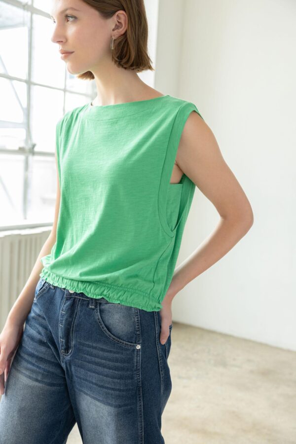 Elastic Hem Boatneck Top - Image 11