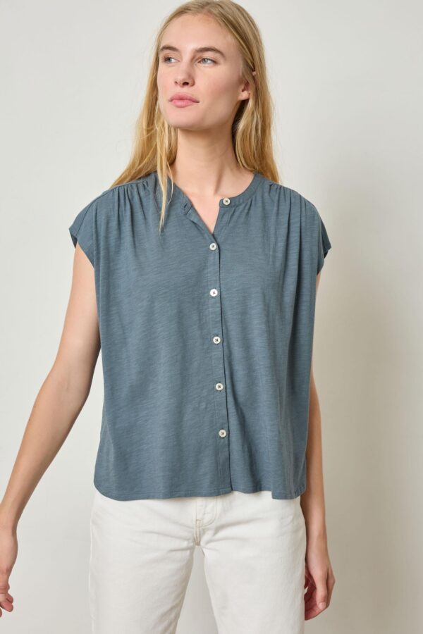 Relaxed Button Down Tee - Image 7