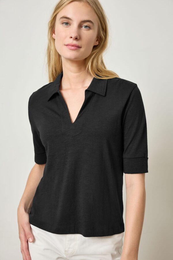 Elbow Sleeve Collared Tee - Image 5