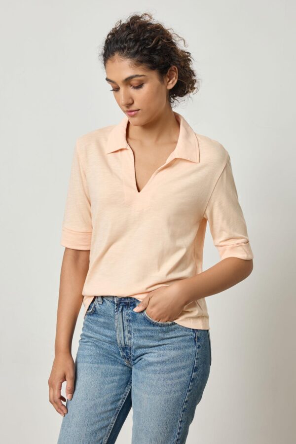 Elbow Sleeve Collared Tee - Image 7