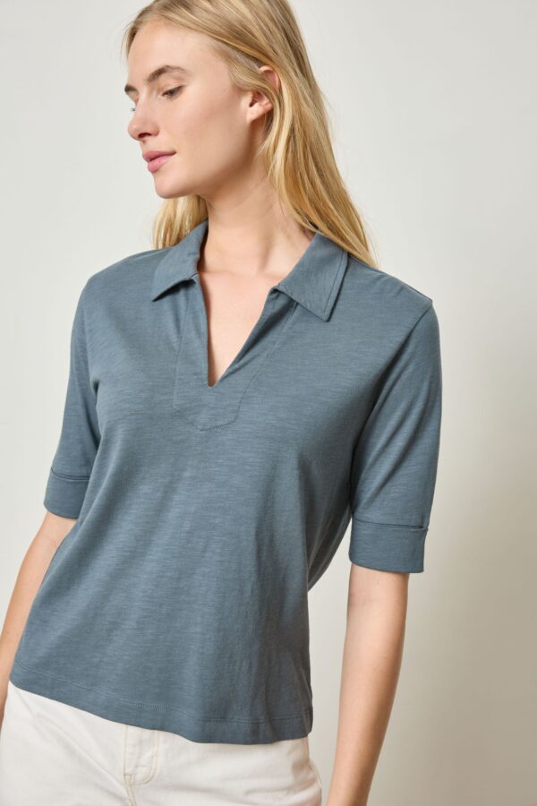 Elbow Sleeve Collared Tee - Image 11