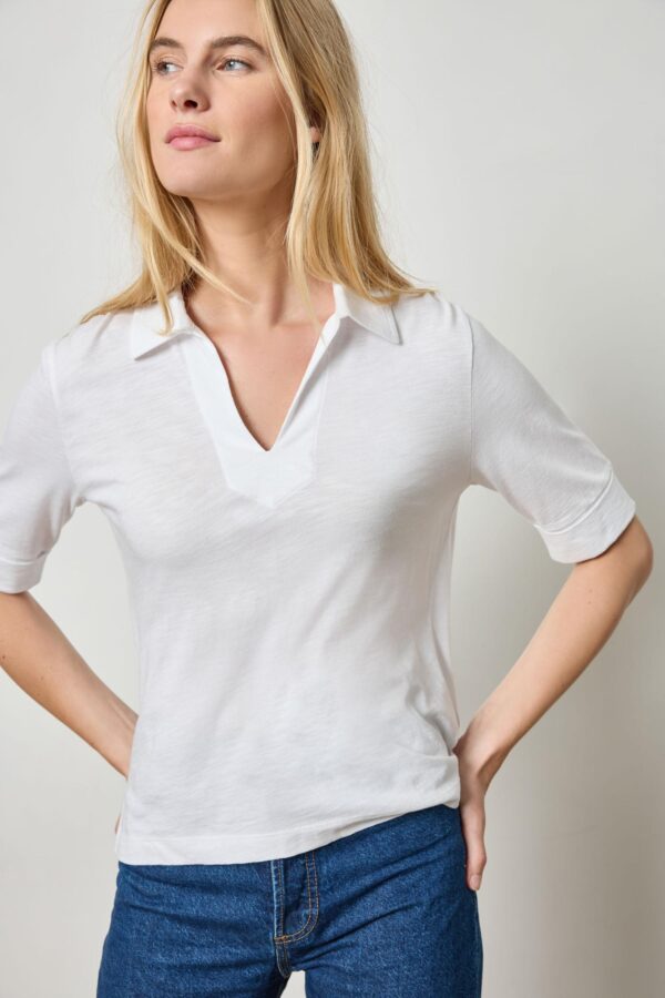 Elbow Sleeve Collared Tee - Image 9