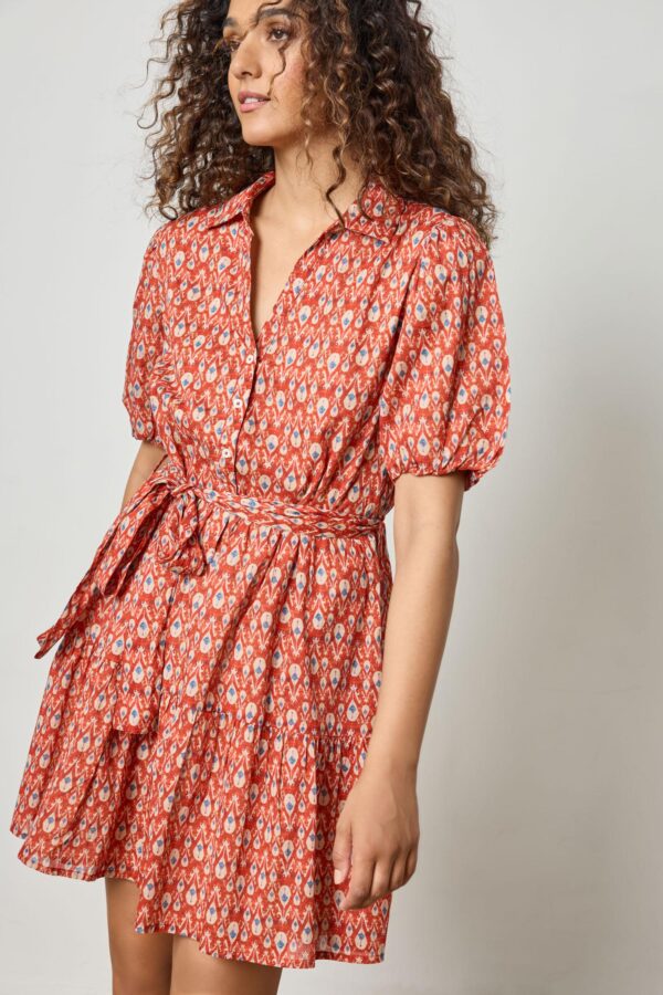 Short Sleeve Tiered Peplum Dress - Image 7
