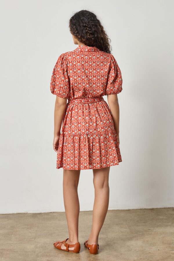 Short Sleeve Tiered Peplum Dress - Image 8