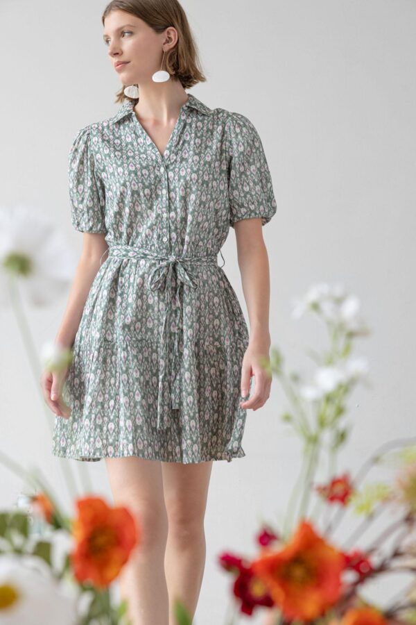 Short Sleeve Tiered Peplum Dress - Image 4