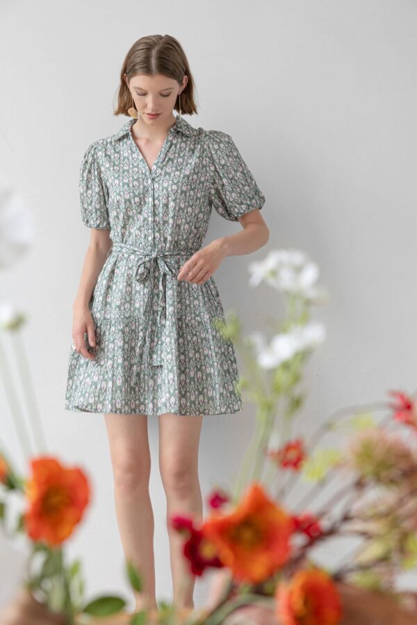 Short Sleeve Tiered Peplum Dress - Image 5