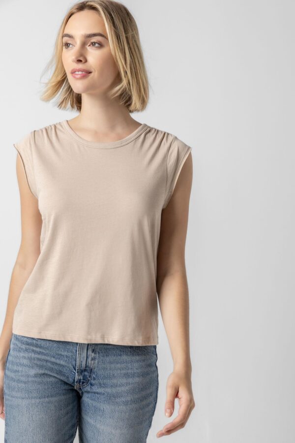 Shirred Shoulder Tee - Image 3