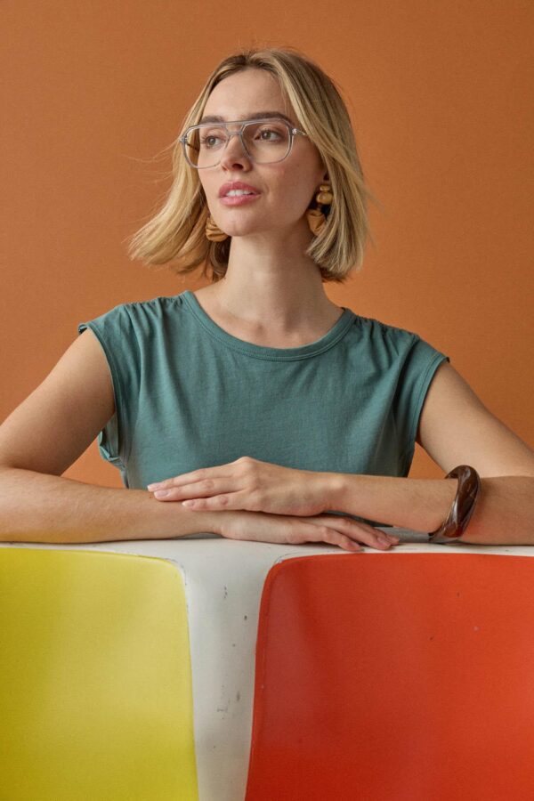Shirred Shoulder Tee - Image 9