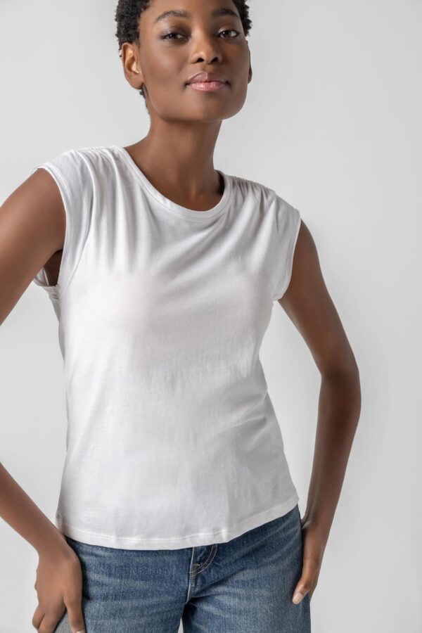 Shirred Shoulder Tee - Image 10