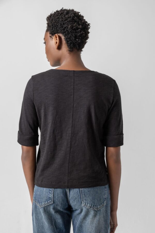 Cuffed Sleeve Split Neck - Image 4