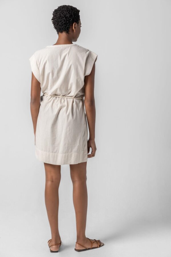 Striped Split Neck Dress - Image 6