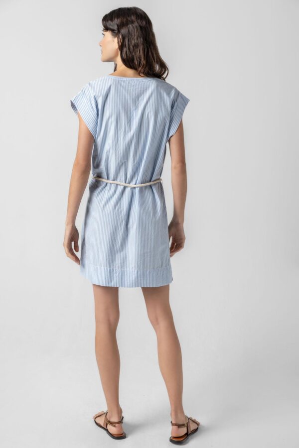 Striped Split Neck Dress - Image 3