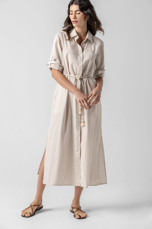 Striped Maxi Shirt Dress - Image 6