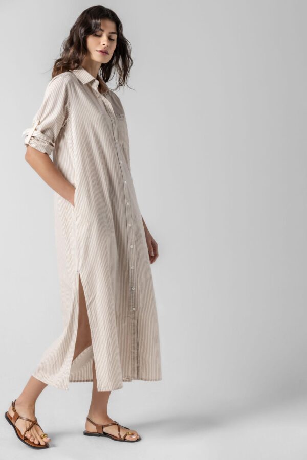Striped Maxi Shirt Dress - Image 7