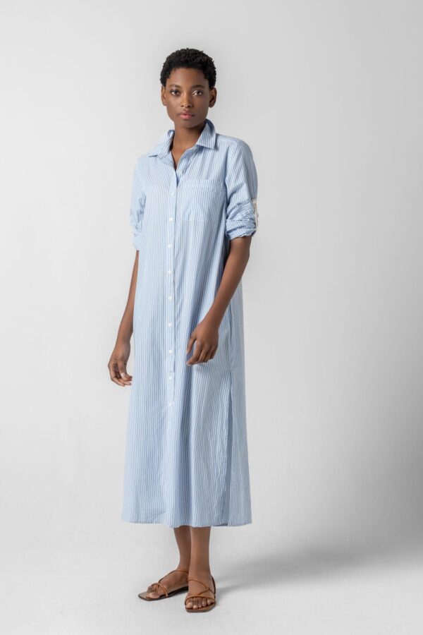 Striped Maxi Shirt Dress - Image 3