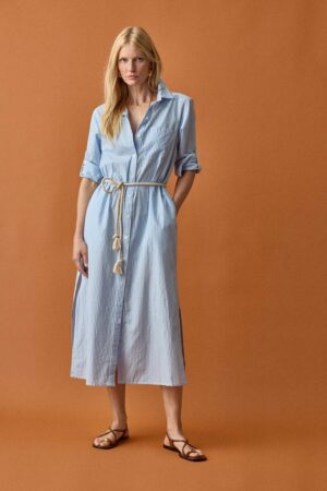 Striped Maxi Shirt Dress