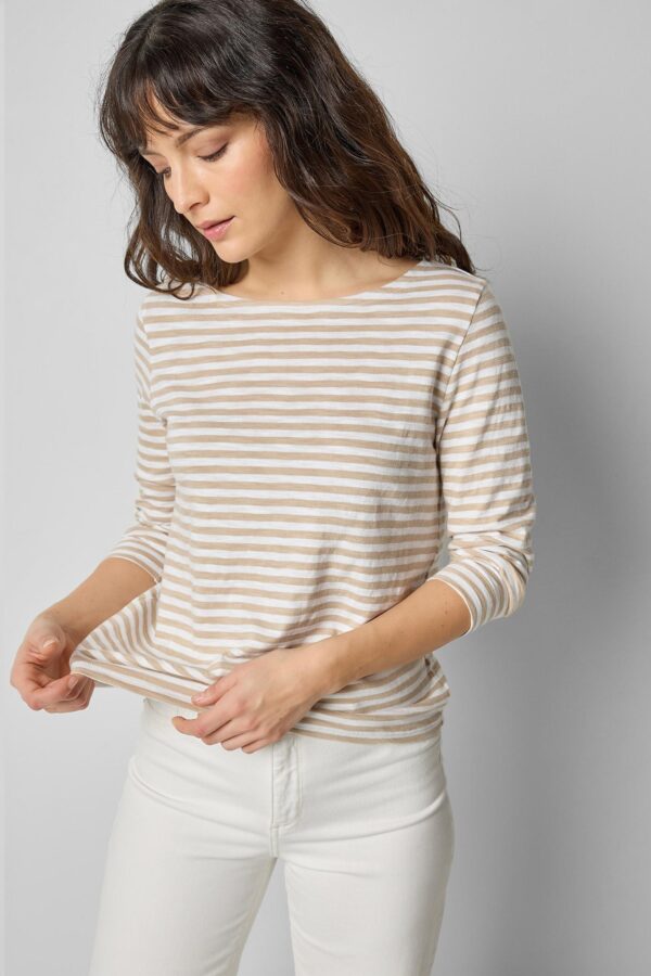 3/4 Sleeve Striped Boatneck - Image 2