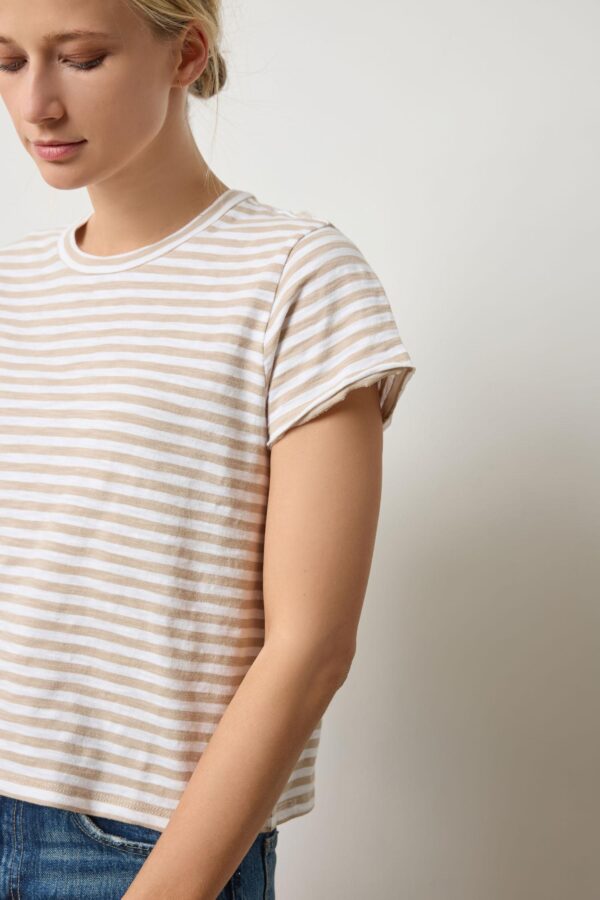 Striped Cap Sleeve Crewneck - Image 3
