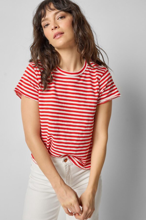 Striped Cap Sleeve Crewneck - Image 7