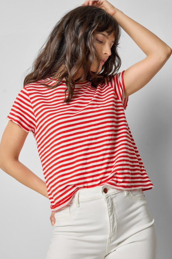 Striped Cap Sleeve Crewneck - Image 9